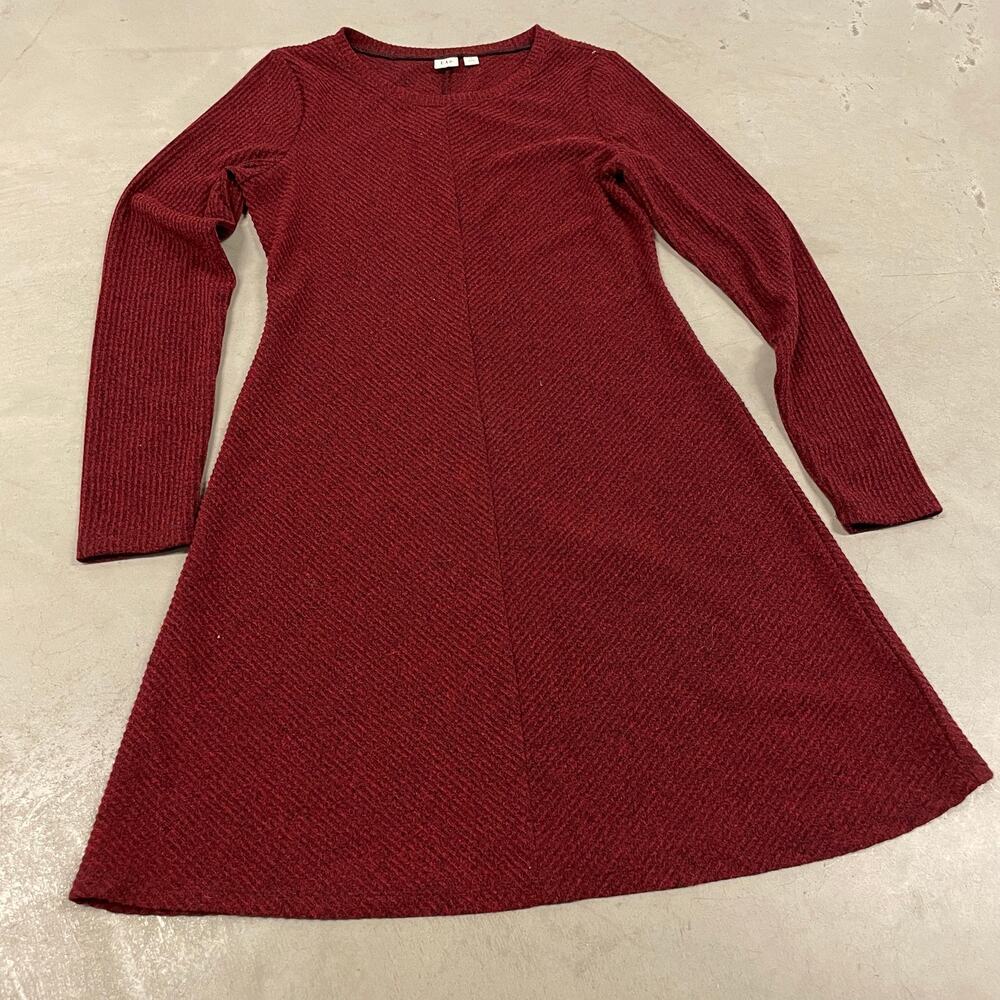 Gap Ribbed Knit Long-Sleeve swing Mini Dress